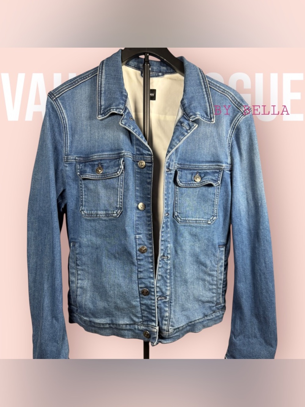 Hugo Boss Blue Denim Jacket with artwork on back